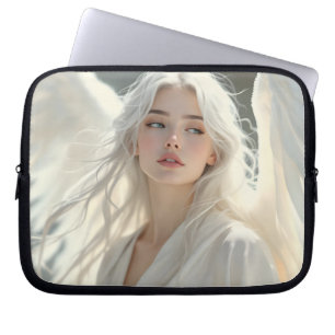 Capa Para Notebook Guardião Luminoso - Anjo da Aurora Prateada