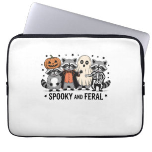 Capa Para Notebook Guaxinim assustador e feroz de Halloween engraçado