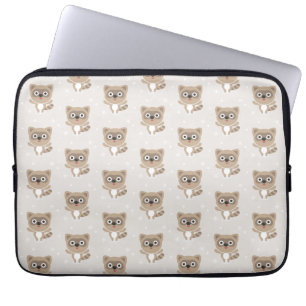 Capa Para Notebook Guaxinins de desenho animado fofo padrão de invern