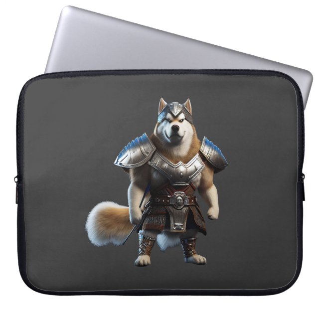 Capa Para Notebook Guerreiro Alaskan Malamute Dog, Cão Militar do Ala (Frente)
