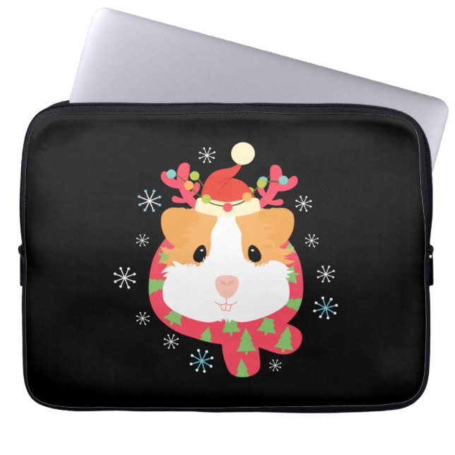 Capa Para Notebook Guiné Pig Christmas Reindeer (Frente)