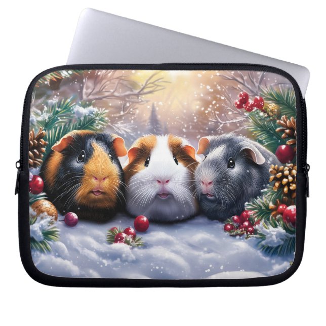 Capa Para Notebook Guiné Pigs Winter Wonderland (Frente)