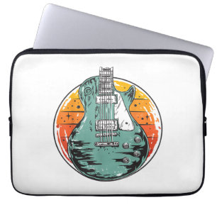 Capa Para Notebook Guitarra Elétrica Retro Pôr do Sol Vintage Banda d