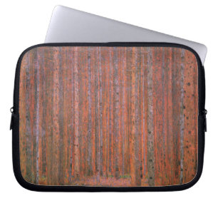 Capa Para Notebook Gustav Klimt Fir Forest Tannenwald árvores vermelh
