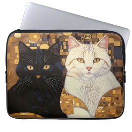 Capa Para Notebook Gustav Klimt Inspirou Dois Gatos Na Cama