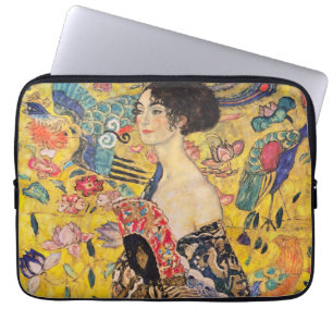 Capa Para Notebook Gustav Klimt - Senhora com ventilador