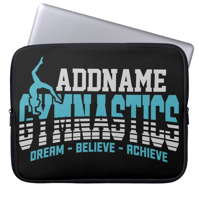Capa Para Notebook Gymnast ADD NAME Gymnastics Team Backbend Kickover (Frente)