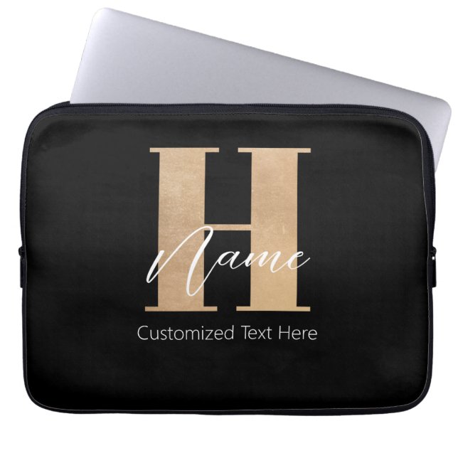 Capa Para Notebook H & Name Iniciais Modernos Monogramados Personaliz (Frente)