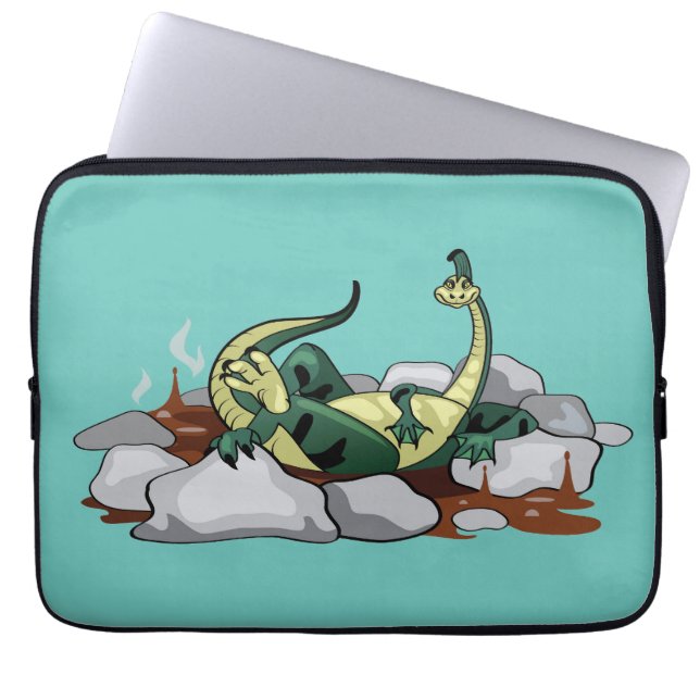 Capa Para Notebook Hadrosaurus Relaxando Em Uma Jacuzzi. (Frente)