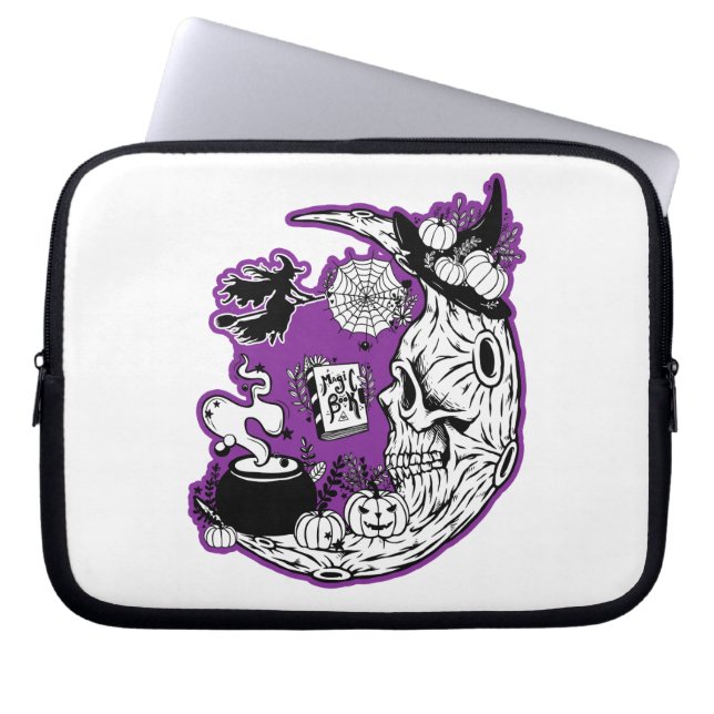 Capa Para Notebook Halloween Crescent Moon Witold Skull (Frente)