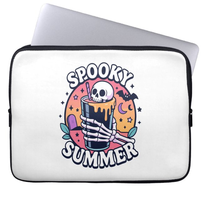Capa Para Notebook Halloween Spooky Summer Skeleton Beber (Frente)