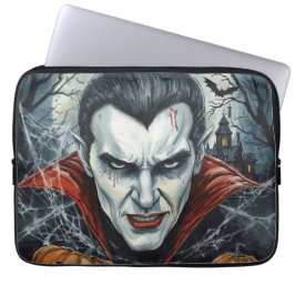 Capa Para Notebook Halloween, Vampiro Sedento, Campo de Abóboras