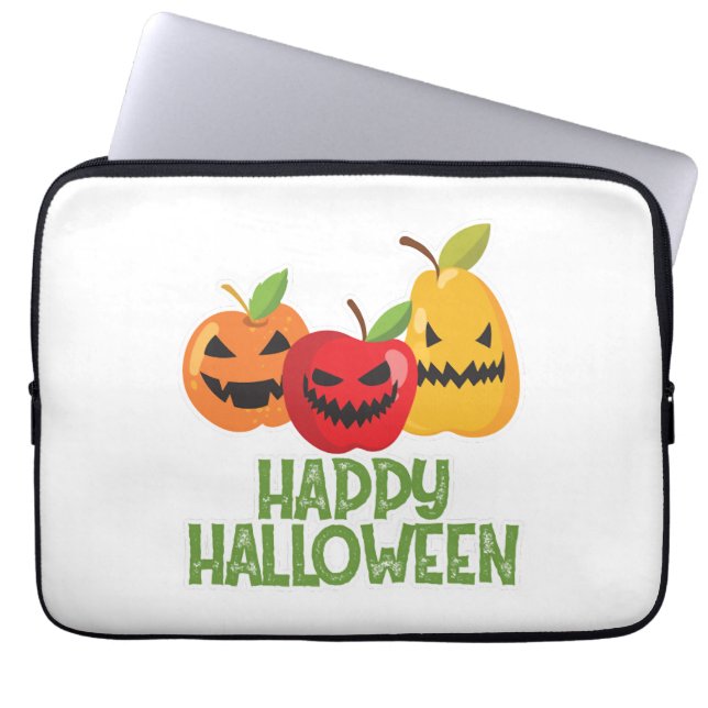 Capa Para Notebook Halloween Vegan Feliz Halloween Pumpkin Vegetarian (Frente)