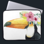 Capa Para Notebook Halo tropical - tucano<br><div class="desc">Tropical Halo III" de Grace Popp. Possui um pássaro tucano vestindo flores.</div>