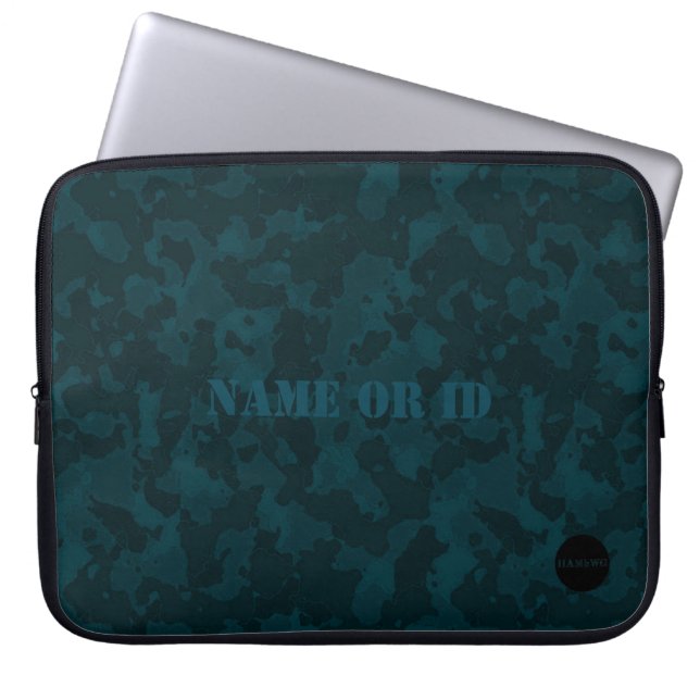 Capa Para Notebook HAMbyWG - Camuflagem em Teal Blue-Green (Frente)