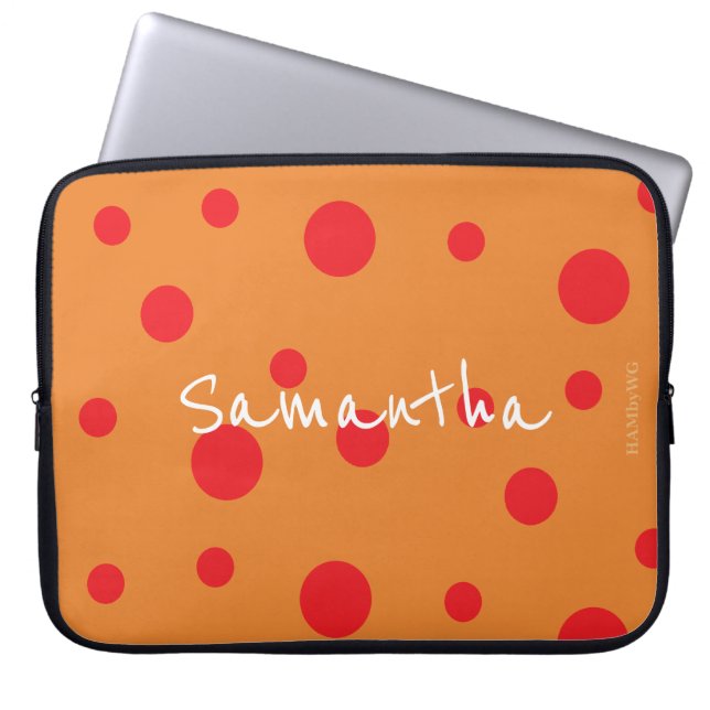 Capa Para Notebook HAMbyWG - Pontos Vermelhos com Qualquer Cor de Fun (Frente)