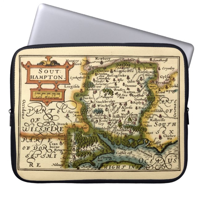 Capa Para Notebook Hampshire, Southampton County England Mapa Históri (Frente)