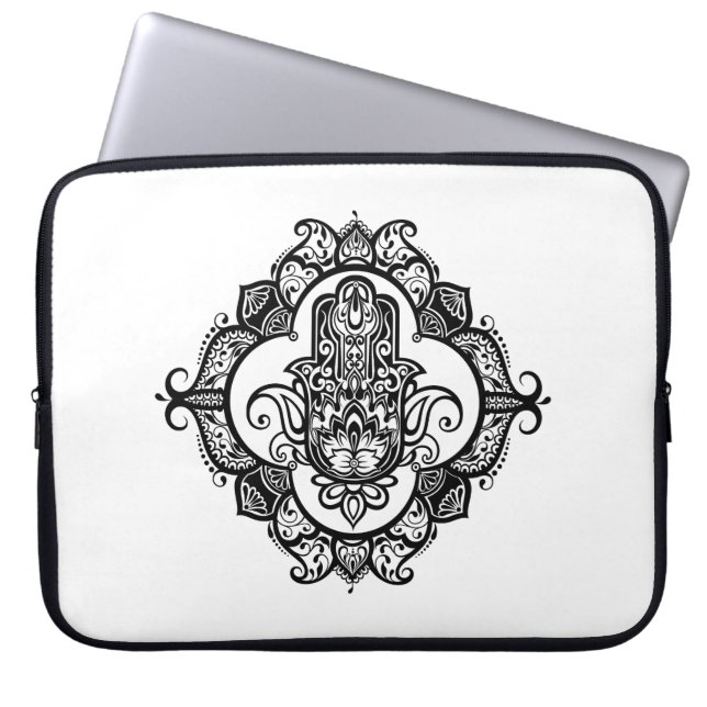 Capa Para Notebook Hamsa com Doodle étnico dos ornamento (Frente)