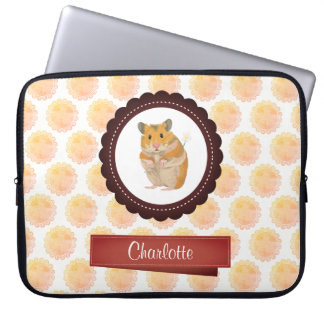 Capa Para Notebook Hamster das Meninas Vermelhas e Rosa