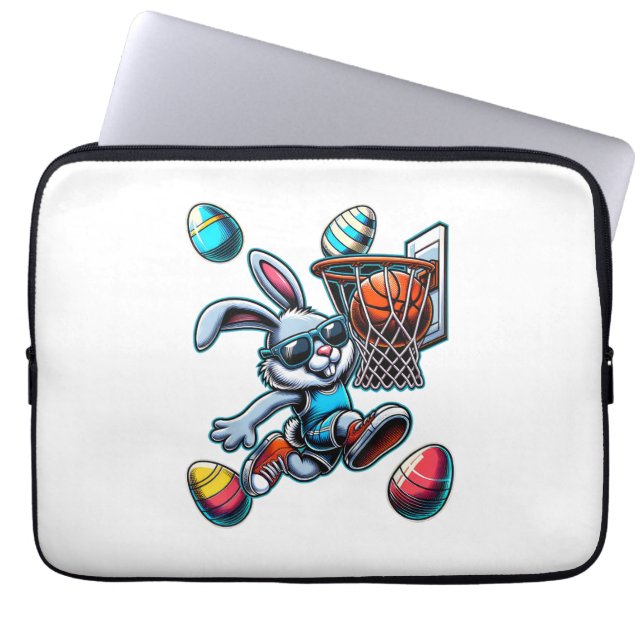 Capa Para Notebook Happy Easter Basketball Boys Easter Bunny Funny Ea (Frente)