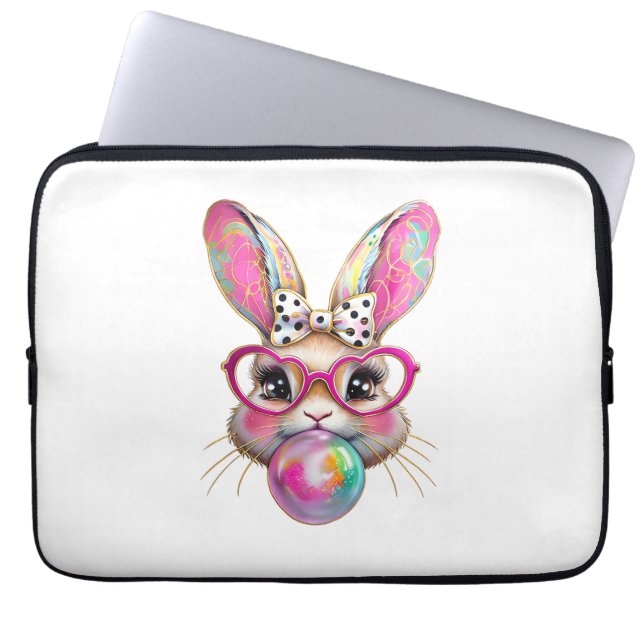 Capa Para Notebook Happy Easter Bunny Coquette Bow Brushstroke Easter (Frente)
