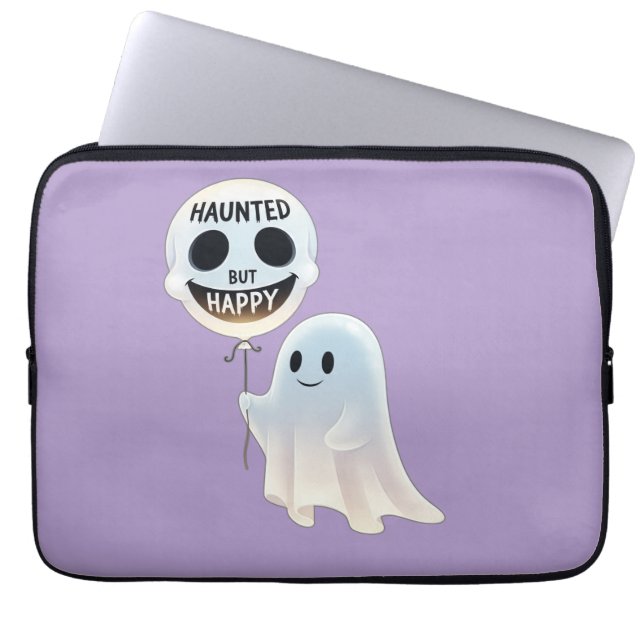 Capa Para Notebook Happy Kawaii Ghost with Skull Balloon (Frente)