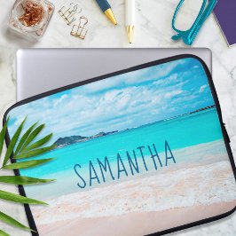 Capa Para Notebook Hawaii Sandy Beach Blue Ocean Photo Name
