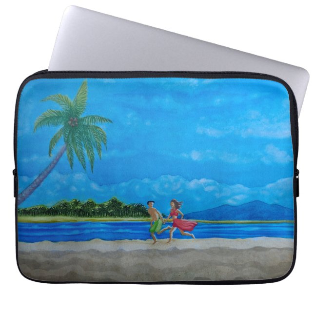 Capa Para Notebook Hawaiian Beach Run (Frente)