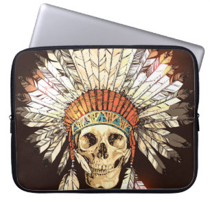 Capa Para Notebook Headdress Nativo Americano Desenhado à Mão com H