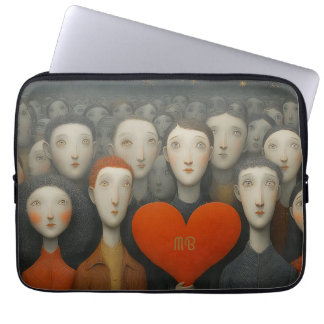 Capa Para Notebook Heart of Crowd Whimsical Folk Art Illustration 