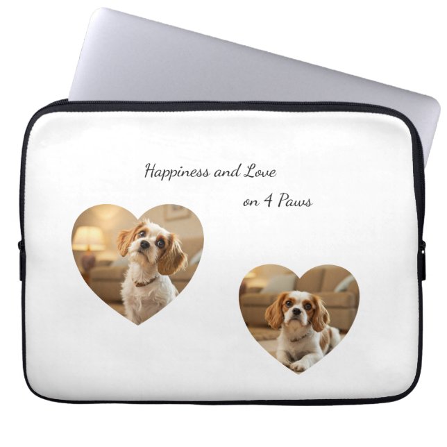Capa Para Notebook Heart-Shaped Dog Design – “Happiness on Four Paws” (Frente)