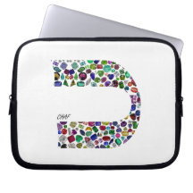 Hebraico - Letra 'CHAF' feita com gemas em todas a