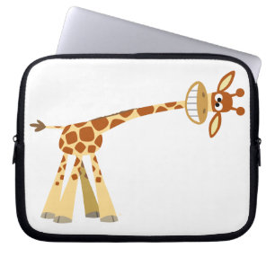 Capa Para Notebook Hee Hee! Bolsa de laptop de girafa de desenho anim