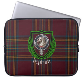 Capa Para Notebook Hepburn Scottish Clan Tartan and Crest 