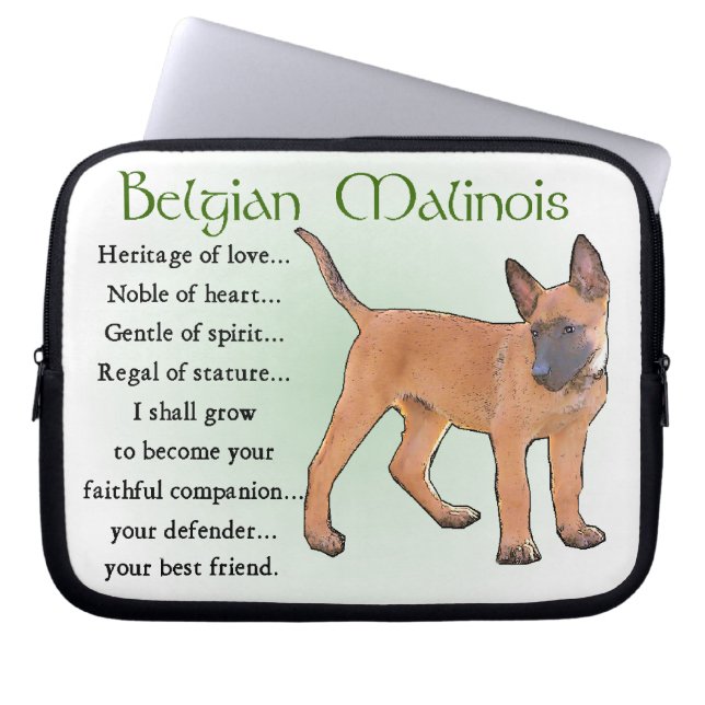 Capa Para Notebook Herança do Amor, Malinois Belga (Frente)