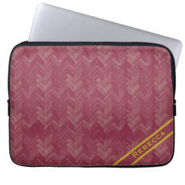 Capa Para Notebook Herringbone Chevron Padrão Vermelho Luxuoso Pessoa