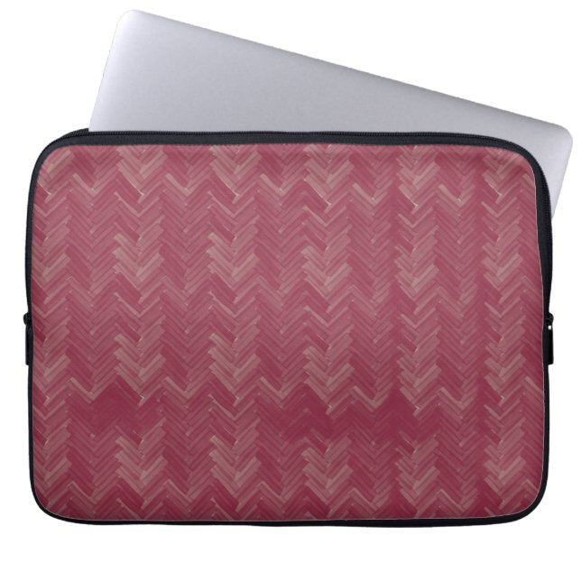 Capa Para Notebook Herringbone Chevron Padrão Vermelho Luxurioso (Frente)