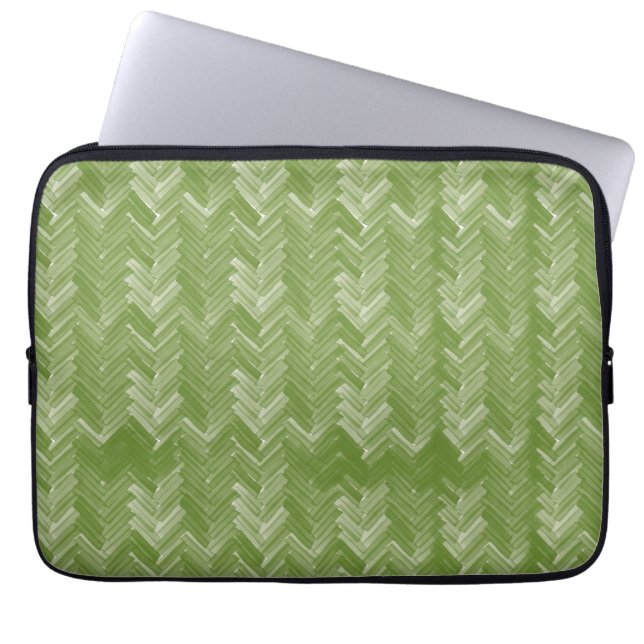Capa Para Notebook Herringbone Chevron Patteron Forest Green (Frente)
