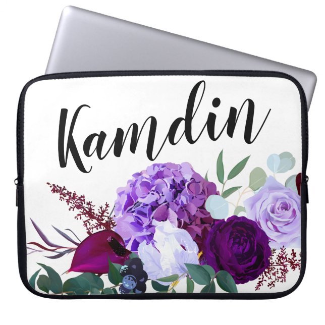 Capa Para Notebook Hibiscus de Lavanda de Laptop Personalizado em Wh (Frente)