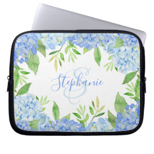 Capa Para Notebook Hidrócitos Azuis Florais Modernos Hidrangea Aquare