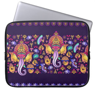Capa Para Notebook Hindu Deus Ganesha e símbolos indianos em forma de