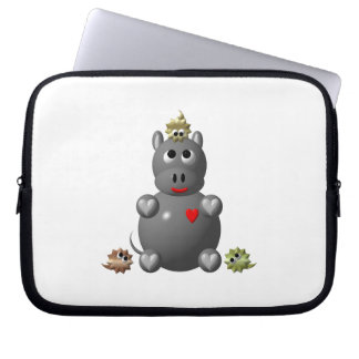 Capa Para Notebook Hipopótamo Fofo com Hamsters