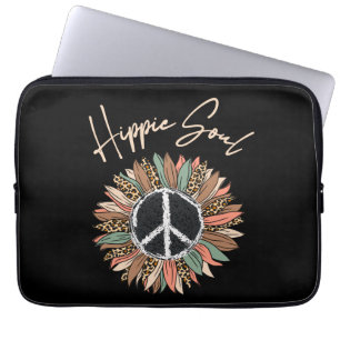 Capa Para Notebook Hippie Soul Sinal de Paz Girassol