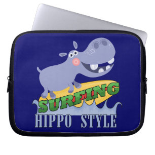 Capa Para Notebook Hippopotamus do surfista