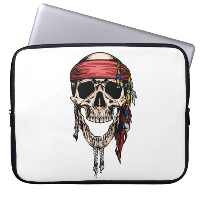 Capa Para Notebook Hippy Jolly Roger Skull  (Frente)