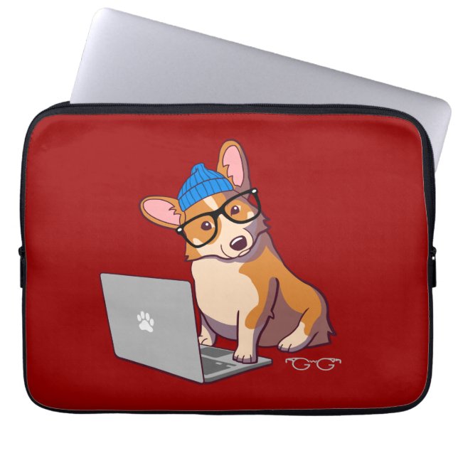Capa Para Notebook Hipster Corgi 2 (sem texto) (Frente)