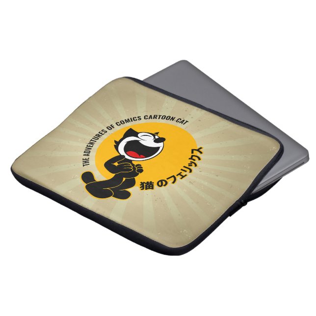 Capa Para Notebook História em quadrinhos Cartoon Cat | 13" (Frente Topo)