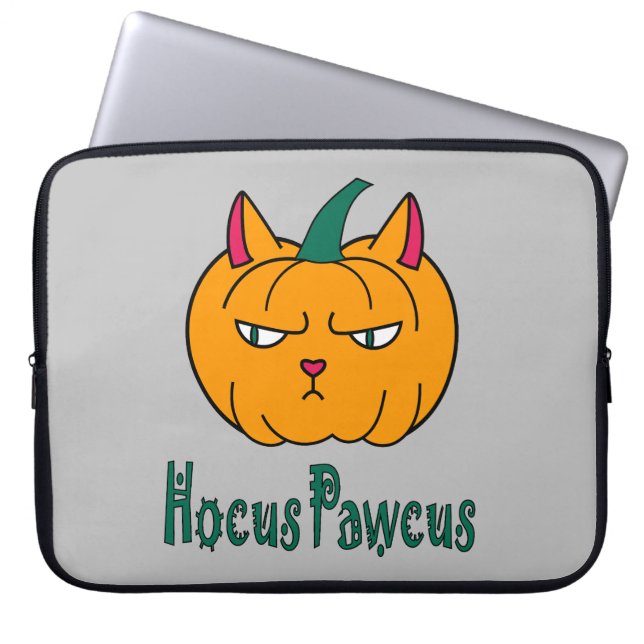 Capa Para Notebook Hocus pawcus Halloween abóbora gengibre magia (Frente)