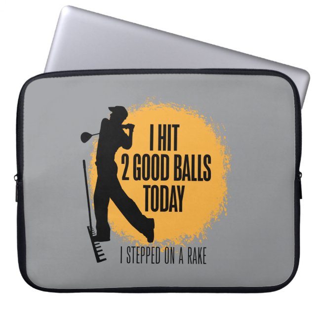 Capa Para Notebook Hoje Acertei 2 Bolas Boas - golfe engraçado (Frente)