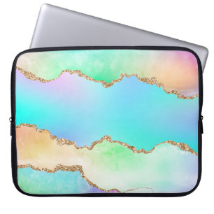 Capa Para Notebook Holo Agate Mármaco de madeira picante iridescent